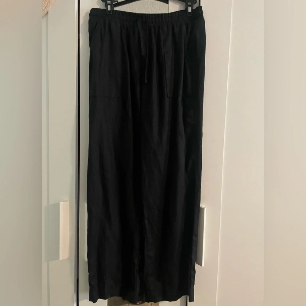 Joie Black Linen Pants Sz. L - Picture 1 of 9